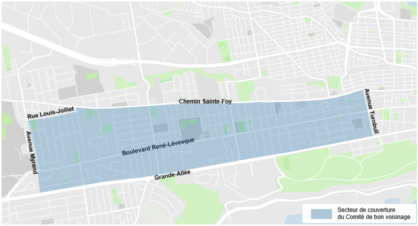 Carte du secteur pour le comité de bon voisinage